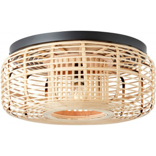 Crosstown 45 light wood&black boho bamboo ceiling lamp Brilliant