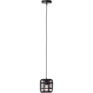 Stylowa Lampa wisząca bambusowa Crosstown 16 ciemne drewno/czarny Brilliant do salonu i kuchni