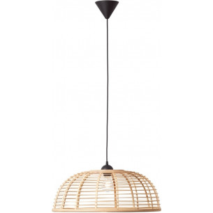 Stylowa Lampa wisząca bambusowa boho Crosstown 56 jasne drewno/czarny Brilliant do salonu i kuchni