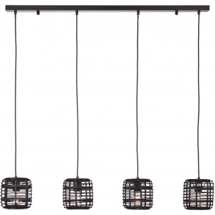 Crosstown IV dark wood&black bamboo pendant lamp Brilliant