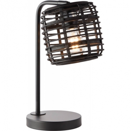 Crosstown dark wood&amp;black bamboo table lamp Brilliant