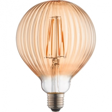 Led G125 Filament Ribbed 4W 000K amber decorative bulb Brilliant