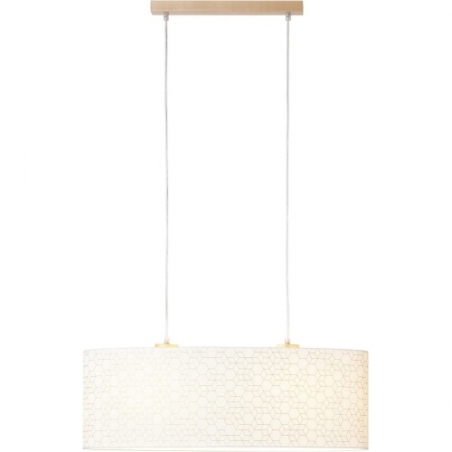 Galance 70 light wood&amp;white pendant lamp with lampshade Brilliant
