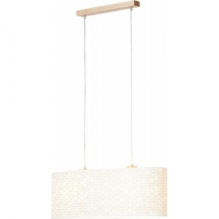 Galance 70 light wood&amp;white pendant lamp with lampshade Brilliant