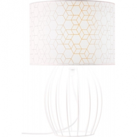 Galance white wire table lamp with lampshade Brilliant
