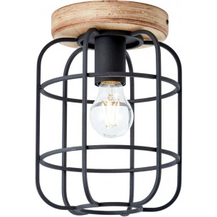 Gwen antique wood&amp;black loft wire ceiling lamp Brilliant