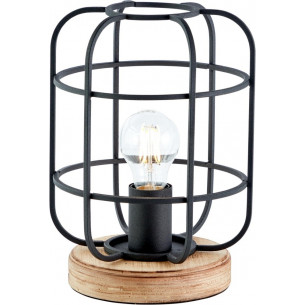 Gwen antique wood&amp;black loft wire table lamp Brilliant