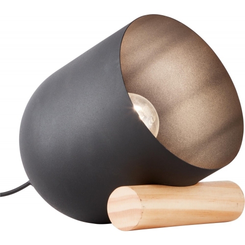 Koji black&amp;wood loft table lamp Brilliant