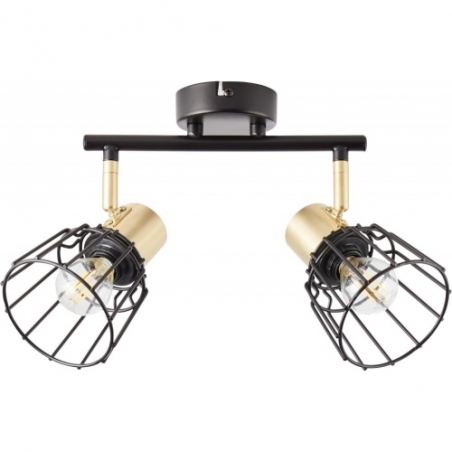 Posca II black matt&amp;brass matt wire ceiling spotlight Brilliant