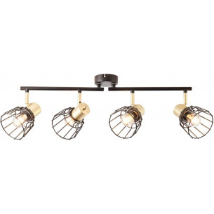 Posca IV black matt&amp;brass matt wire ceiling spotlight Brilliant