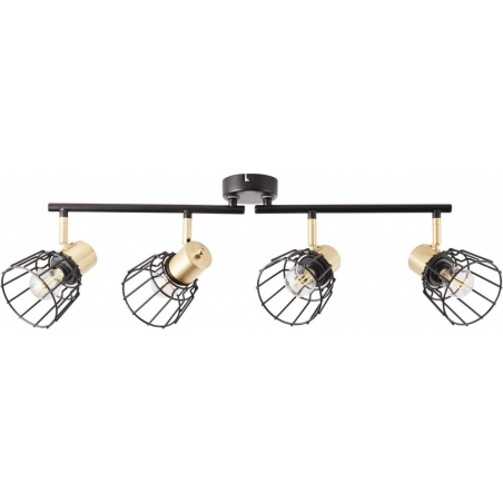 Posca IV black matt&amp;brass matt wire ceiling spotlight Brilliant