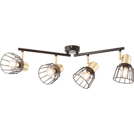 Posca IV black matt&amp;brass matt wire ceiling spotlight Brilliant
