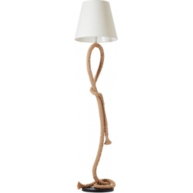 Lampa podłogowa rustykalna Sailor naturalny/biały Brilliant do salonu i sypialni