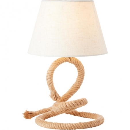 Stylowa Lampa stołowa rustykalna Sailor naturalny/biały Brilliant na stolik do salonu