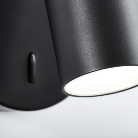 Soeren LED black wall lamp with swtich Brilliant