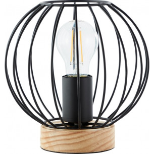 Sorana 19 black&amp;wood wire ball table lamp Brilliant