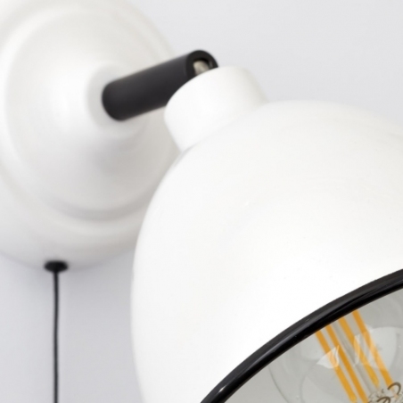 Telio white rustic wall lamp with switch Brilliant