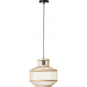 Stylowa Lampa wisząca boho bambusowa Teva 35 czarny/naturalny Brilliant do salonu i kuchni