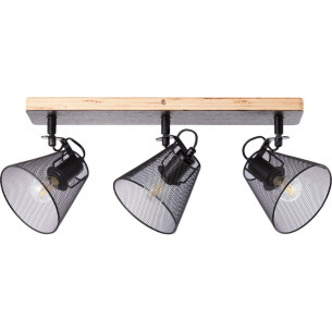 Whole III black&amp;wood mesh ceiling spotlight Brilliant