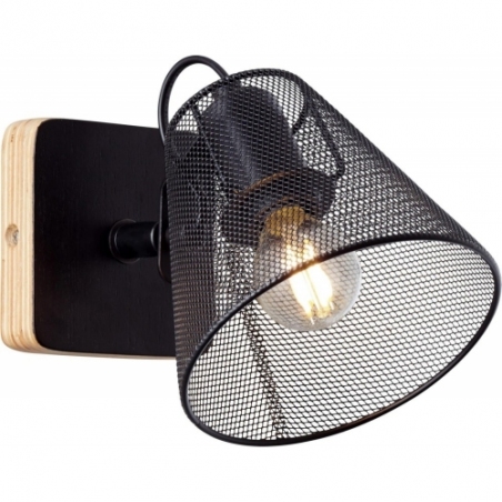 Whole black&amp;wood mesh wall lamp Brilliant