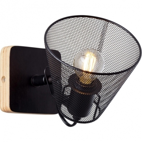 Whole black&amp;wood mesh wall lamp Brilliant