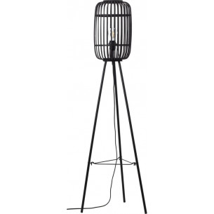 Woodrow dark wood&black bamboo floor lamp Brilliant