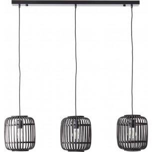 Woodrow III dark wood&black bamboo pendant lamp Brilliant