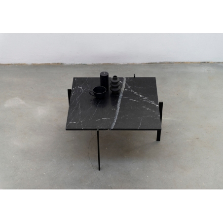 Stylowy Stolik kwadratowy marmurowy Object019 77 czarny NG Design do salonu