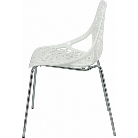 Stylowe Krzesło ażurowe Cepelia Białe D2.Design do salonu i jadalni.