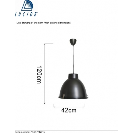 Bis 42 graphite industrial pendant lamp Industry Lucide