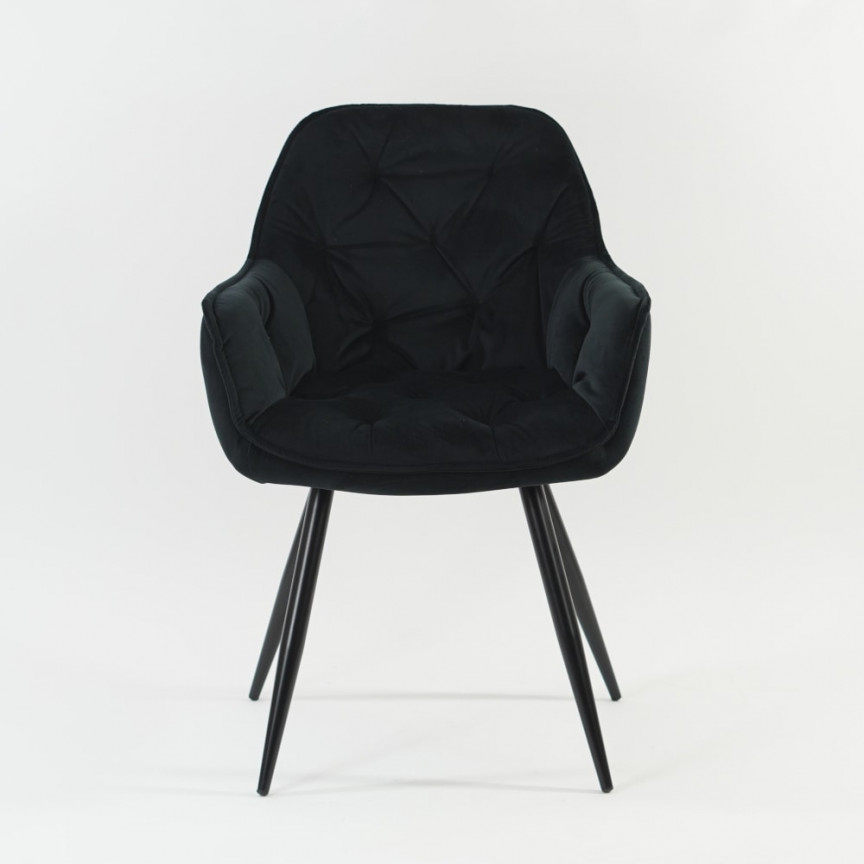 Stylish Cherry Velvet black quilted velvet chair Signal