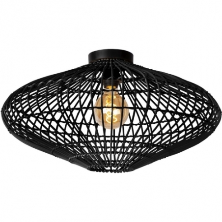 Magali 56 black rattan ceiling lamp Lucide
