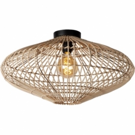 Magali 56 natural rattan ceiling lamp Lucide