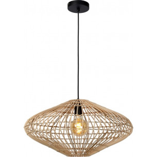 Lampa wisząca rattanowa boho Magali 56 naturalna Lucide nad stół