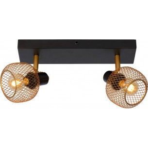 Maren II brass&amp;black mesh ceiling spotlight Lucide