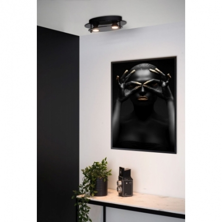 Okno Oval 30 black modern glass ceiling lamp Lucide