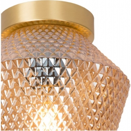 Rosalind 21 brass&amp;amber glass ceiling lamp Lucide