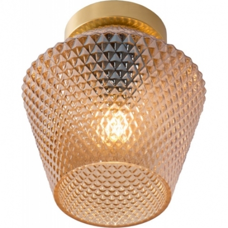 Rosalind 21 brass&amp;amber glass ceiling lamp Lucide