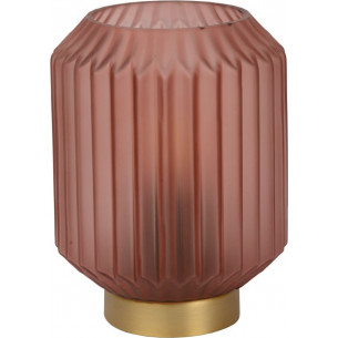 Sueno pink&amp;brass glass table lamp Lucide