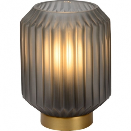 Sueno grey&amp;brass glass table lamp Lucide