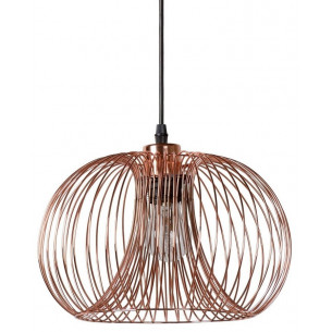 Stylowa Lampa miedziana wisząca Vinti Copper Round 30 Lucide do salonu o ciekawym kształcie. Styl nowoczesny.