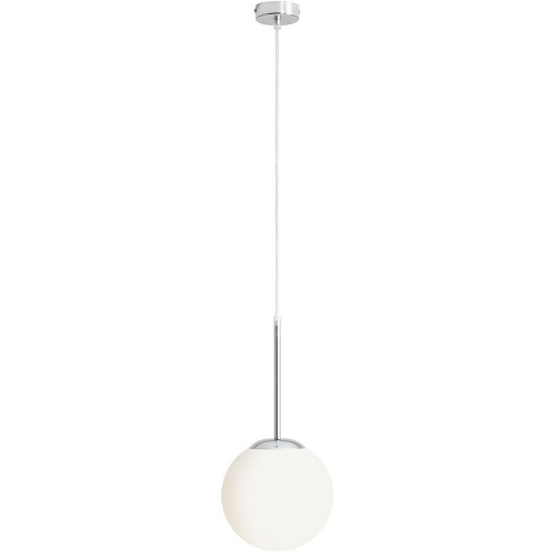 Stylowa Lampa wisząca szklana kula Bosso Mini 20 biało-chromowana Aldex do salonu i kuchni