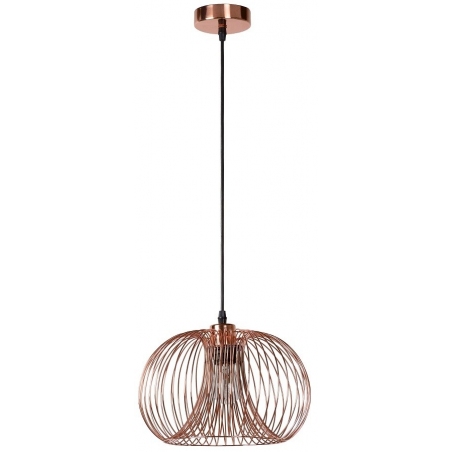 Stylowa Lampa miedziana wisząca Vinti Copper Round 30 Lucide do salonu o ciekawym kształcie. Styl nowoczesny.