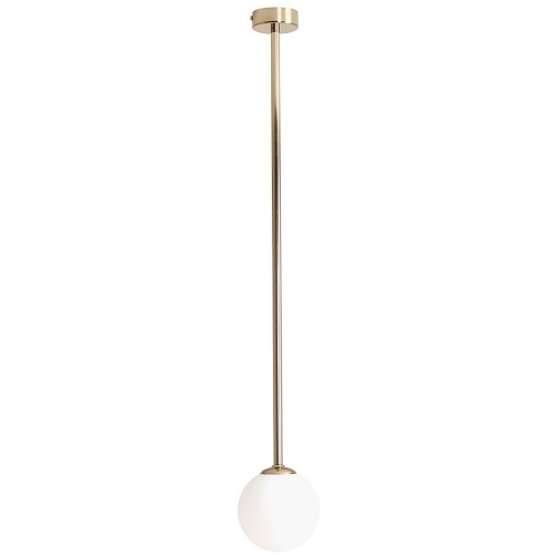 Stylowa Lampa sufitowa szklana kula Pinne Long 14 biało-złota Aldex do salonu i kuchni