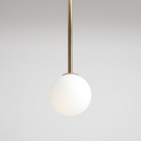 Stylowa Lampa sufitowa szklana kula Pinne Long 14 biało-złota Aldex do salonu i kuchni