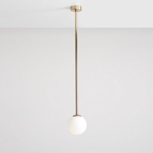 Pinne Long 14 white&gold glass ball semi flush ceiling light Aldex