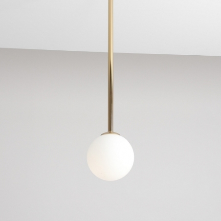 Stylowa Lampa sufitowa szklana kula Pinne Medium 14 biało-złota Aldex do salonu i kuchni