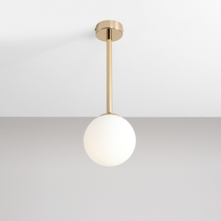 Pinne Short 14 white&amp;gold glass ball semi flush ceiling light Aldex