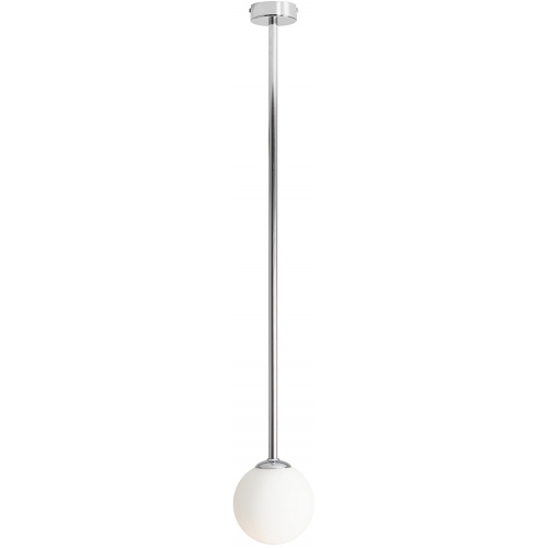 Stylowa Lampa sufitowa szklana kula Pinne Long 14 chrom Aldex do salonu i kuchni