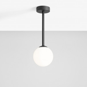 Pinne Short 14 white&black glass ball semi flush ceiling light Aldex